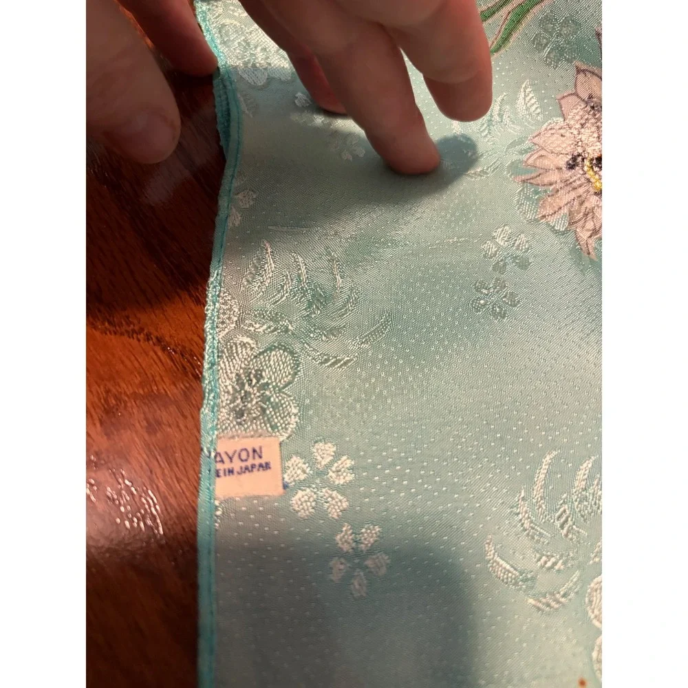 Vintage Floral‎ Print Scarf Lightweight Accessories Fashion Women Made in Japan
